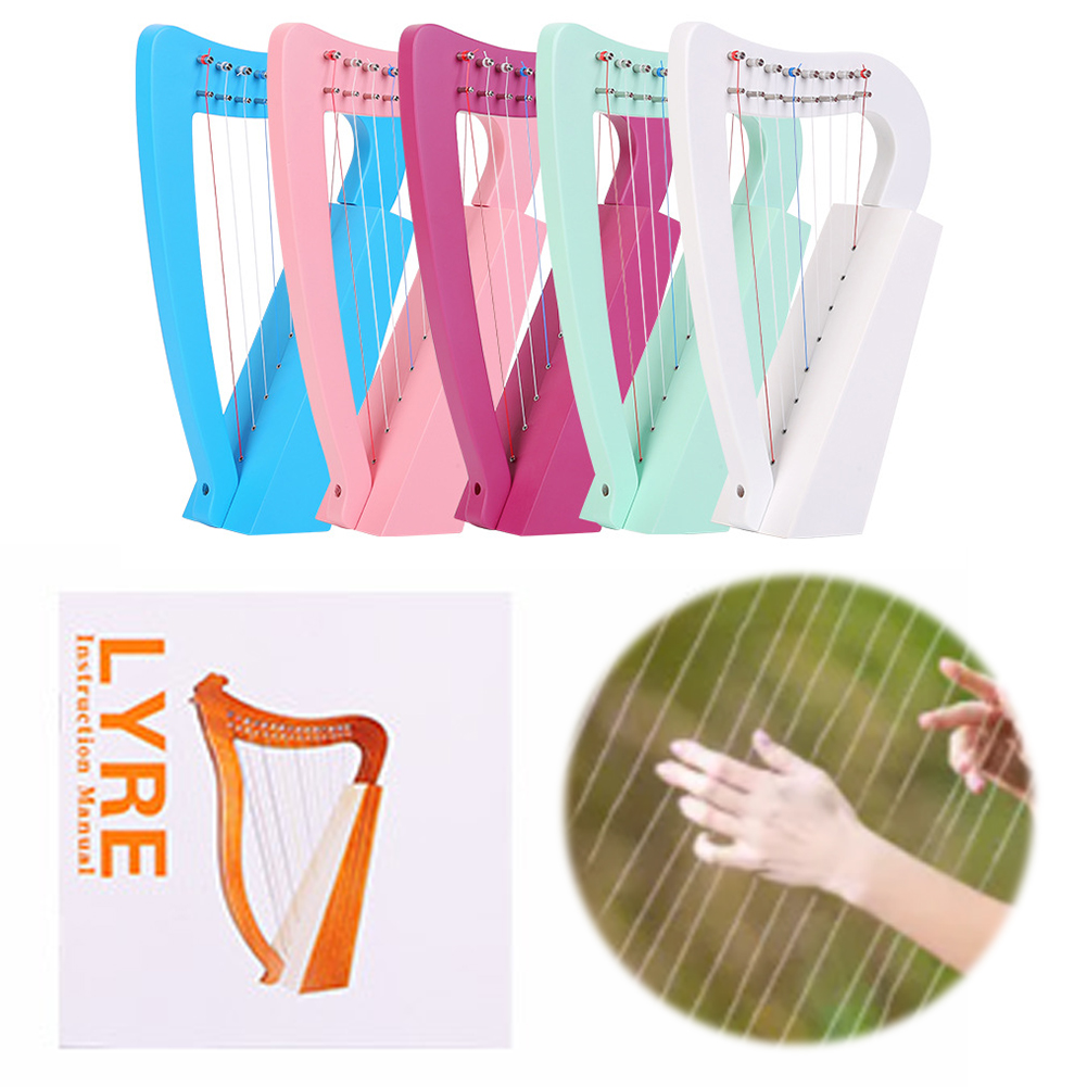 Musical Instrument Lyre - Harfa lira 8-strunowa z litego drewna,