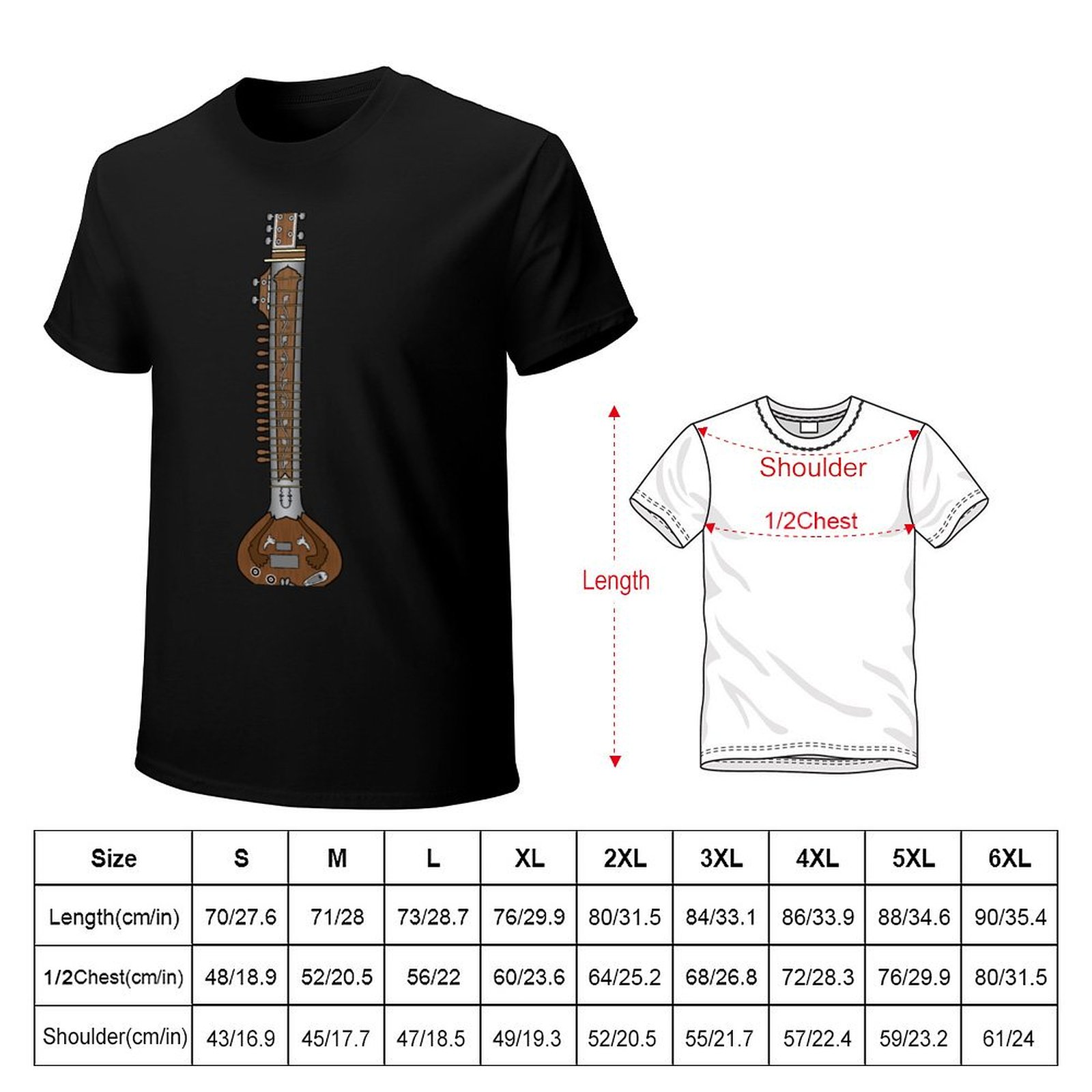 NARZĘDZIA MUZYCZNE - Koszulka  – Musical Instrument Sitar recenzja i cena