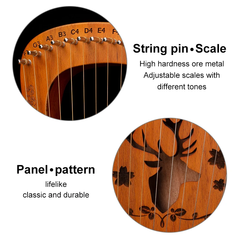 19 strun harfa liryczna harfa  – Musical Instrument Lyre recenzja i cena